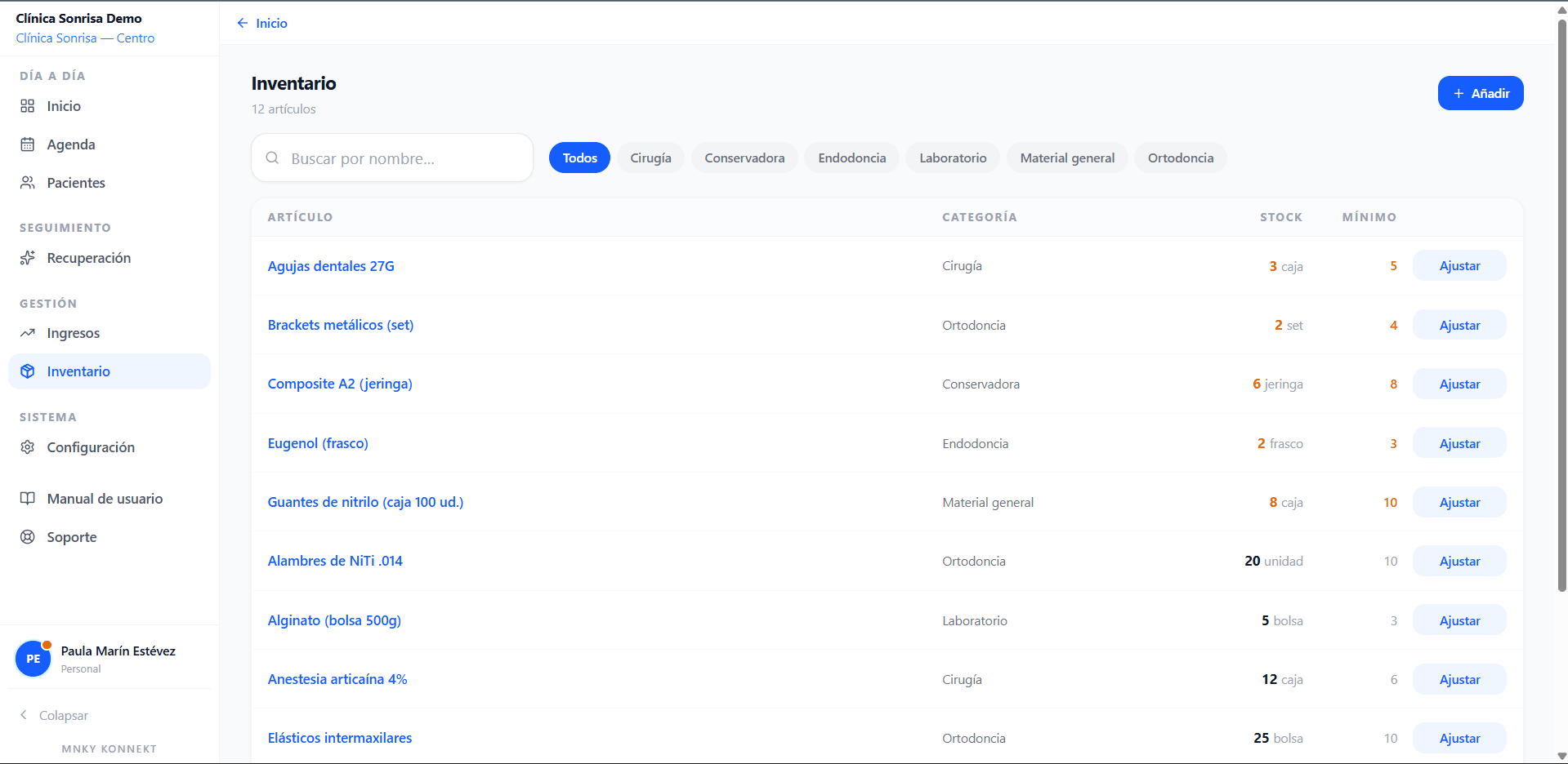OrthoApp — control de inventario